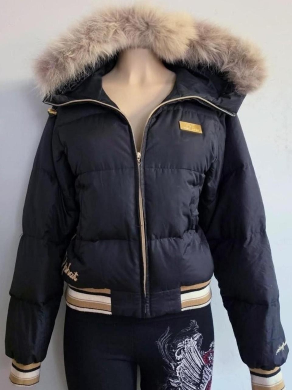 2000s y2k Baby Phat faux fur puffer jacket M/L